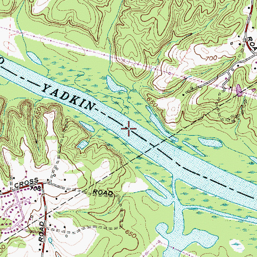 Topographic Map of Looks Bridge (historical), NC