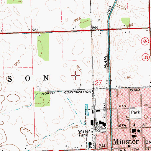 Topographic Map of Four Seasons Recreational Park, OH