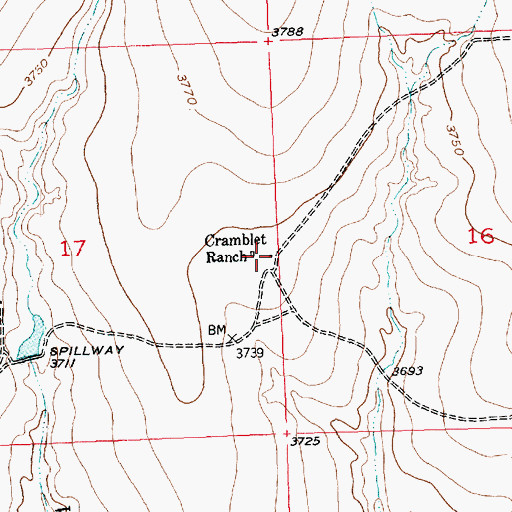 Topographic Map of Cramblet Ranch, CO