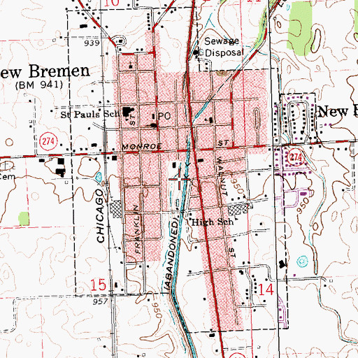 Topographic Map of Lions Park, OH