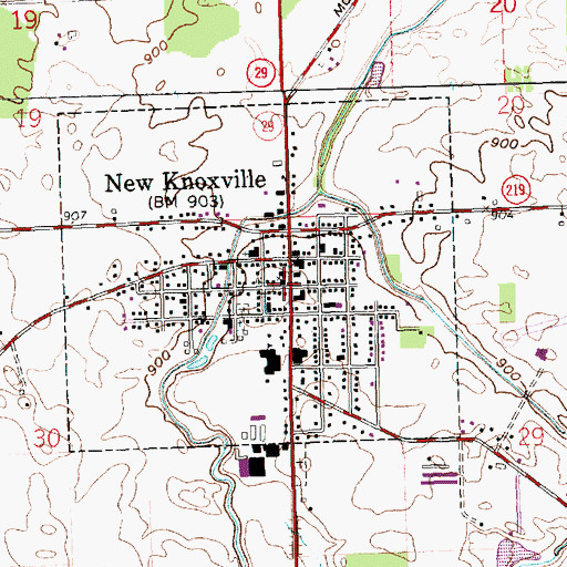 Topographic Map of New Knoxville United Methodist Church, OH