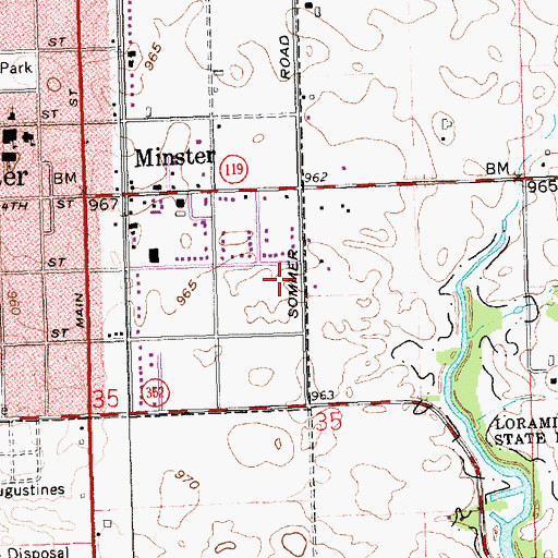 Topographic Map of Paris Street Park, OH