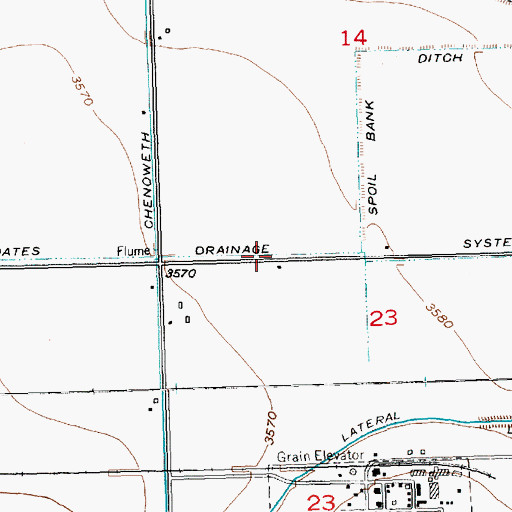 Topographic Map of Coates Drainage System, CO