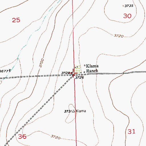 Topographic Map of Klama Ranch, CO