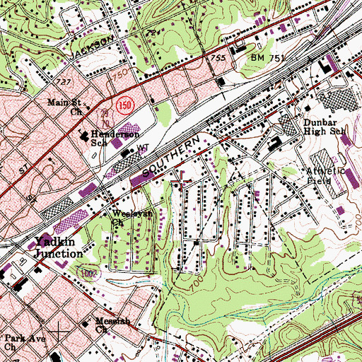 Topographic Map of Kingdom Hall of Jehovahs Witnesses, NC