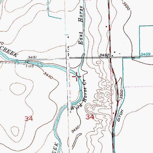 Topographic Map of East Horse Creek, CO