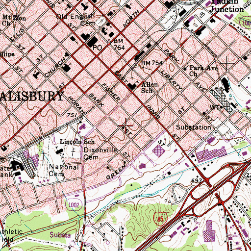 Topographic Map of Saint Peters Episcopal Church, NC