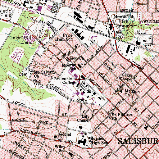 Topographic Map of Ballard Industrial School, NC