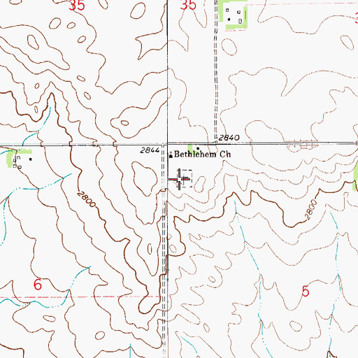 Topographic Map of Bethlehem Mennonite Cemetery, MT