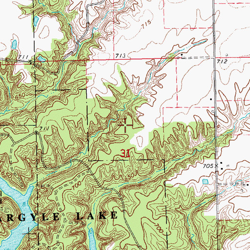 Topographic Map of Atkinson Cemetery, IL