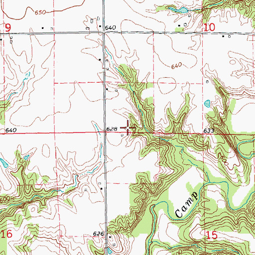Topographic Map of Bethel Baptist Cemetery, IL