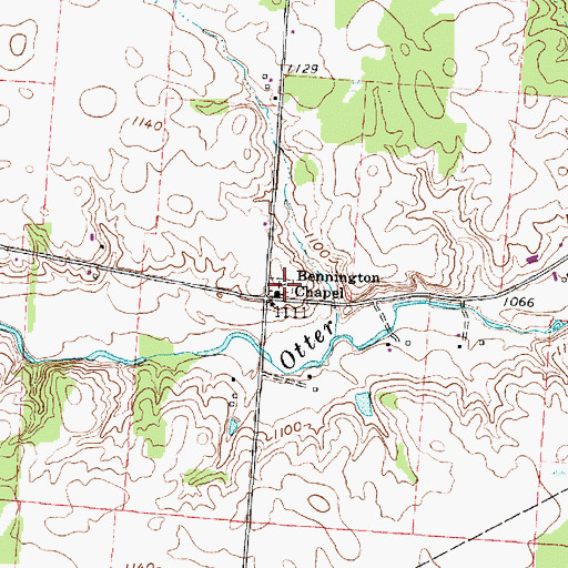 Topographic Map of Bennington Chapel Cemetery, OH