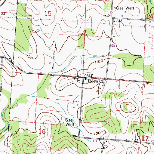 Topographic Map of Eden Church Cemetery, OH