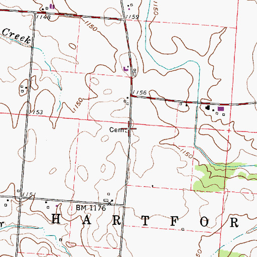 Topographic Map of Gould Cemetery, OH