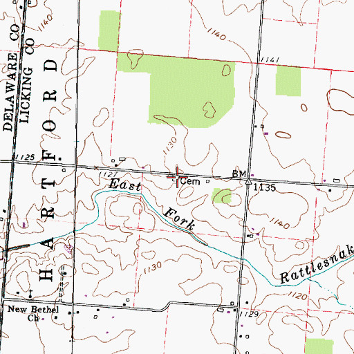 Topographic Map of Patterson Cemetery, OH