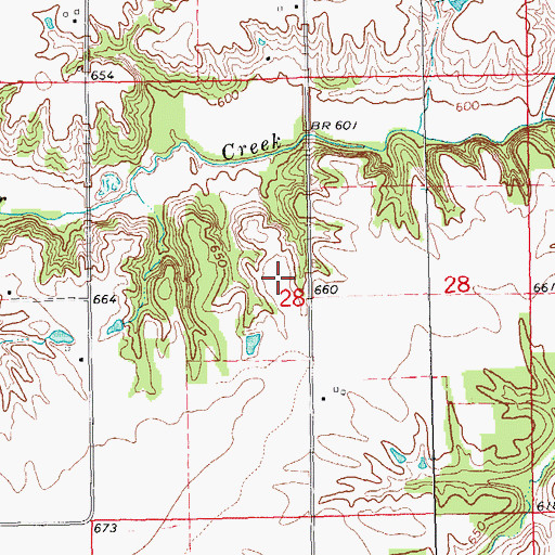 Topographic Map of Bowman Cemetery, IL