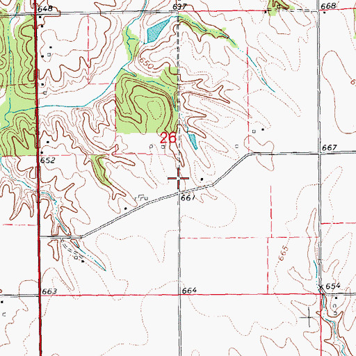 Topographic Map of Crossroads Cemetery, IL