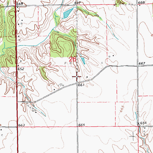 Topographic Map of Pleasant Grove Cemetery, IL