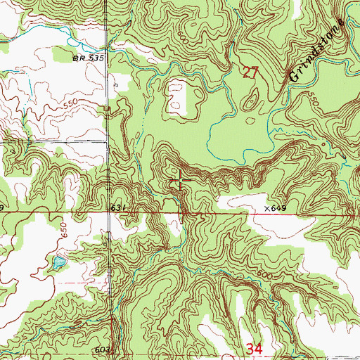 Topographic Map of Pruitt Cemetery, IL