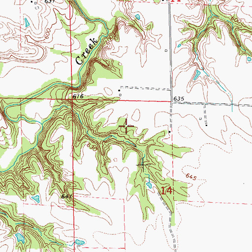 Topographic Map of Vawter Cemetery, IL