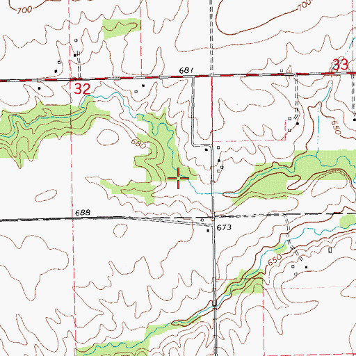 Topographic Map of Walnut Grove Cemetery, IL