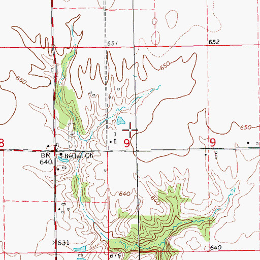 Topographic Map of Warmack Cemetery, IL