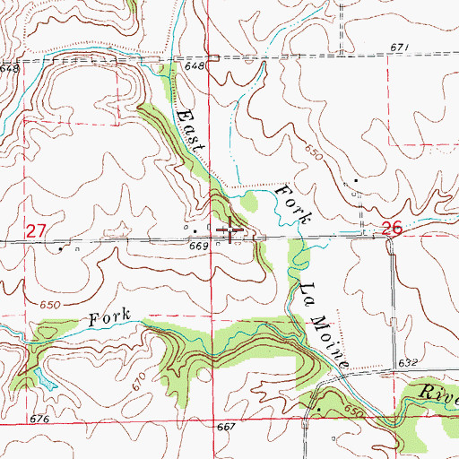Topographic Map of Pearce Cemetery, IL