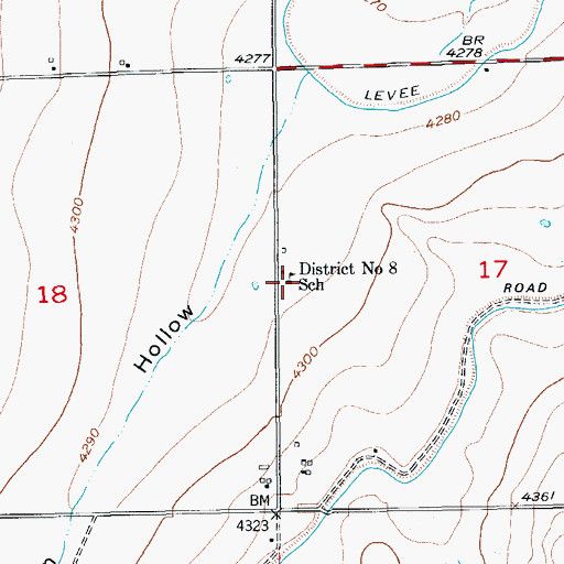Topographic Map of District Number 8 School, CO