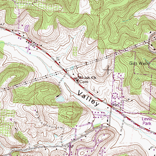 Topographic Map of Evans Cemetery, OH