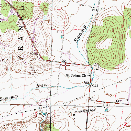 Topographic Map of Lutheran Cemetery, OH