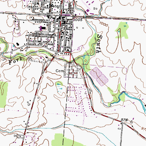 Topographic Map of Pataskala Cemetery, OH