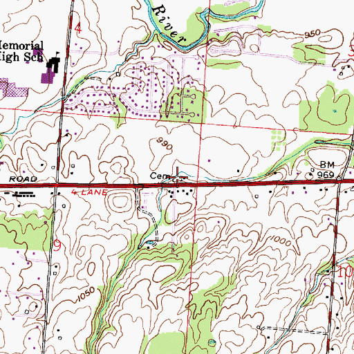 Topographic Map of Pike Cemetery, OH