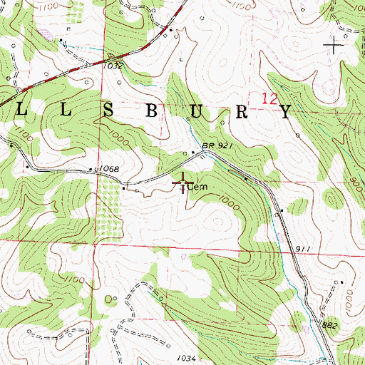 Topographic Map of Meek Cemetery, OH