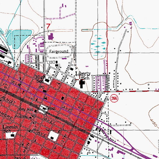 Topographic Map of Liberty Elementary School, CO
