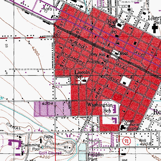 Topographic Map of Lincoln School, CO