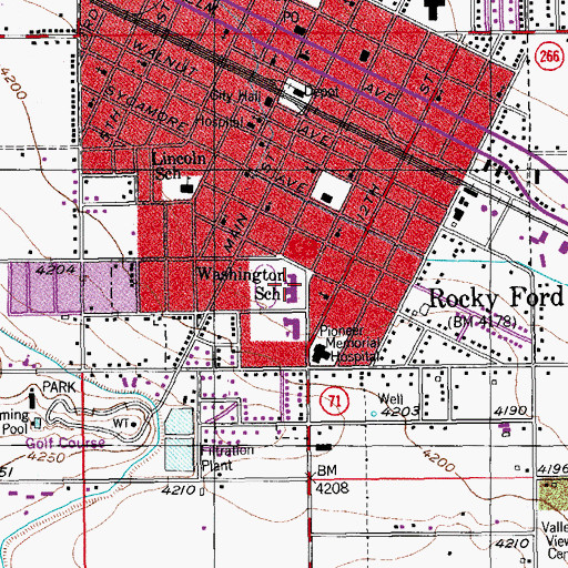 Topographic Map of Washington Primary School, CO