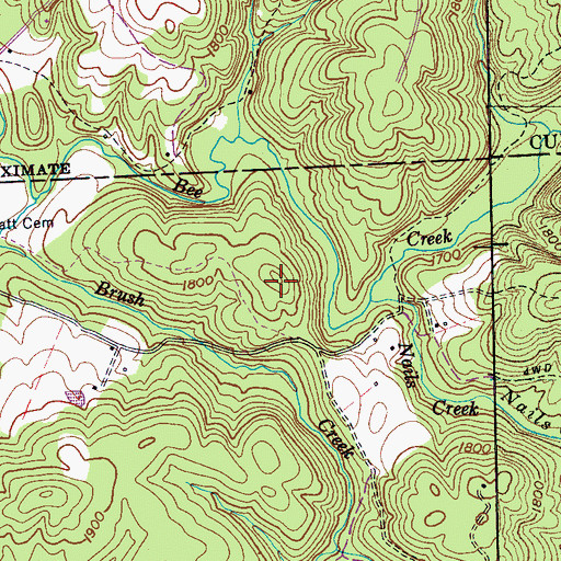 Topographic Map of Perry Cemetery, TN