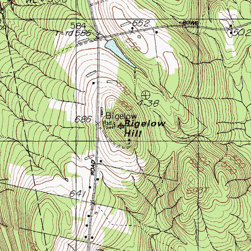Topographic Map of Bigelow Hill, ME