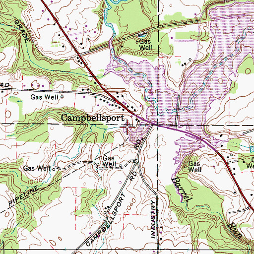 Topographic Map of Clara Root Creek, OH