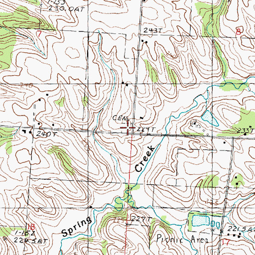Topographic Map of Cemeter Genessee Cemetery, IL