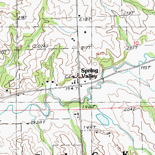 Topographic Map of Spring Valley Methodist Cemetery, IL