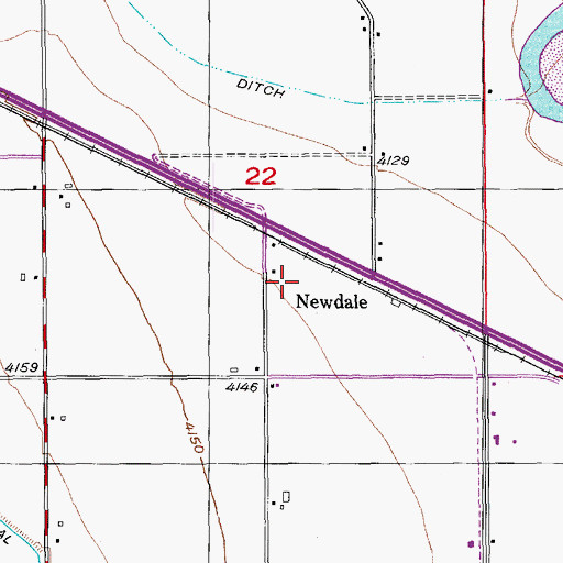 Topographic Map of Newdale, CO