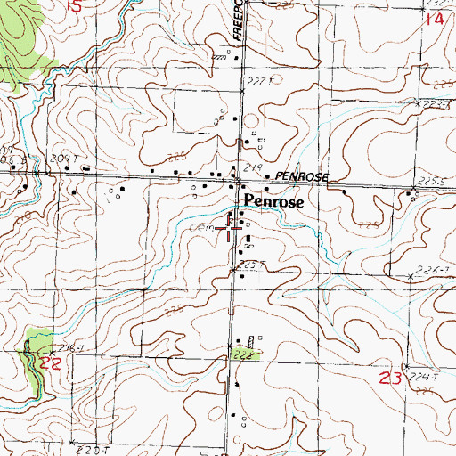 Topographic Map of Penrose Friends Cemetery, IL