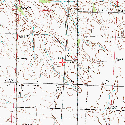 Topographic Map of Hickory Grove Cemetery, IL