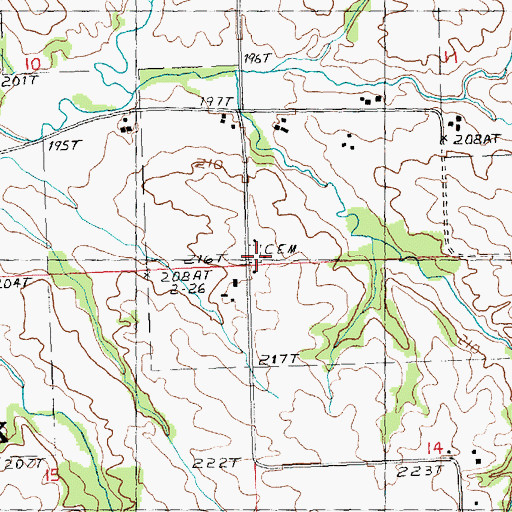 Topographic Map of Spring Valley Presbyterian Cemetery, IL