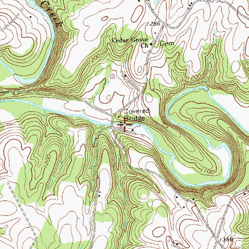 Topographic Map of Felten's Covered Bridge, PA