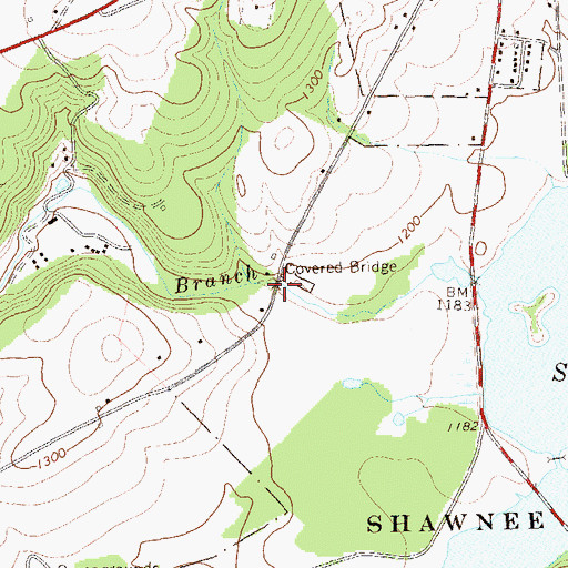Topographic Map of Colvin Covered Bridge, PA