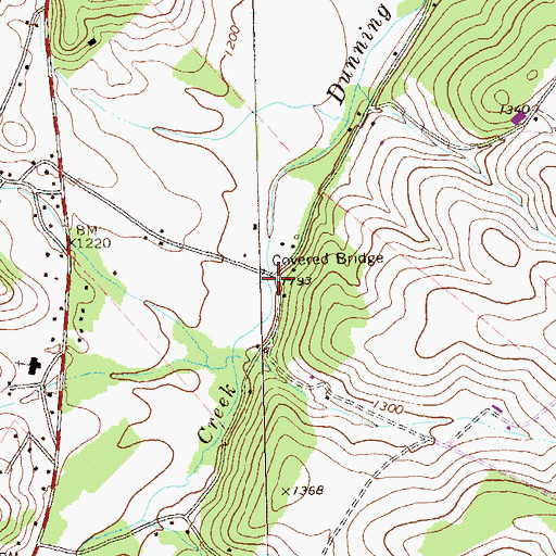 Topographic Map of Ryot Covered Bridge, PA