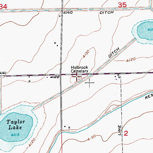 Topographic Map of Holbrook Cemetery, CO