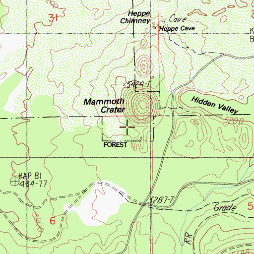 Topographic Map of Big Nasty Trail, CA